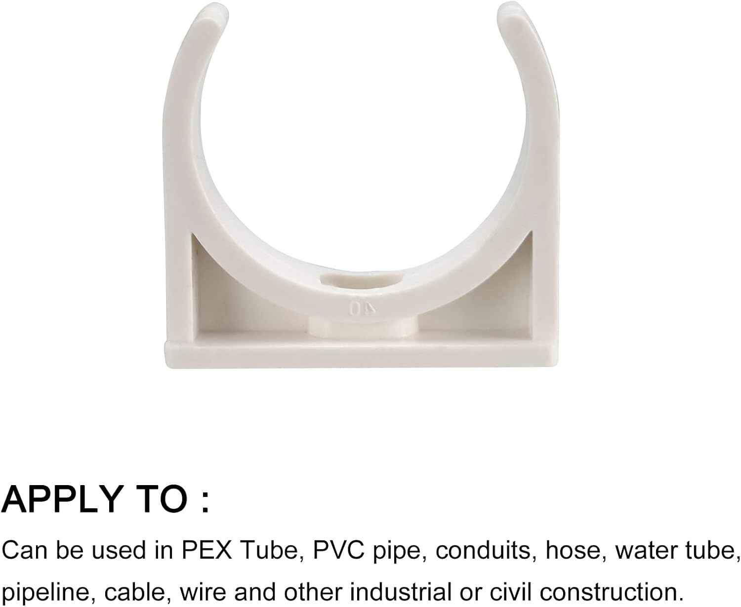 Clips de tubo de agua de PVC (1.575in1.57 pulgadas), 20 unidades, abrazaderas de plástico en forma de U, para manguera de tubería, suministro de