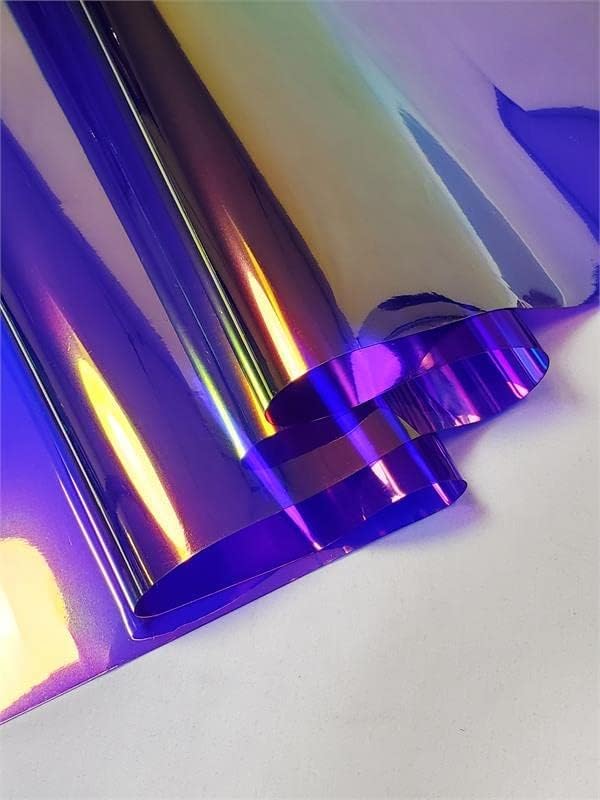 The Yard – Tela de vinilo de plástico con holograma transparente metálico de calibre 30 de 38 pulgadas de ancho (morado)