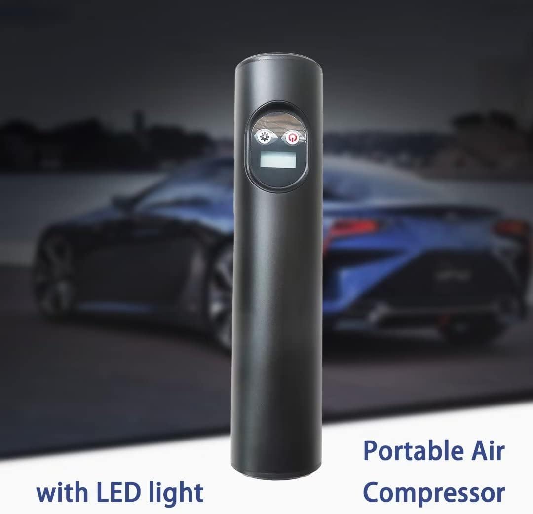 Mini inflador de neumáticos recargable con 6 luces LED brillantes y de larga duración, compresor de aire inalámbrico portátil para automóviles,