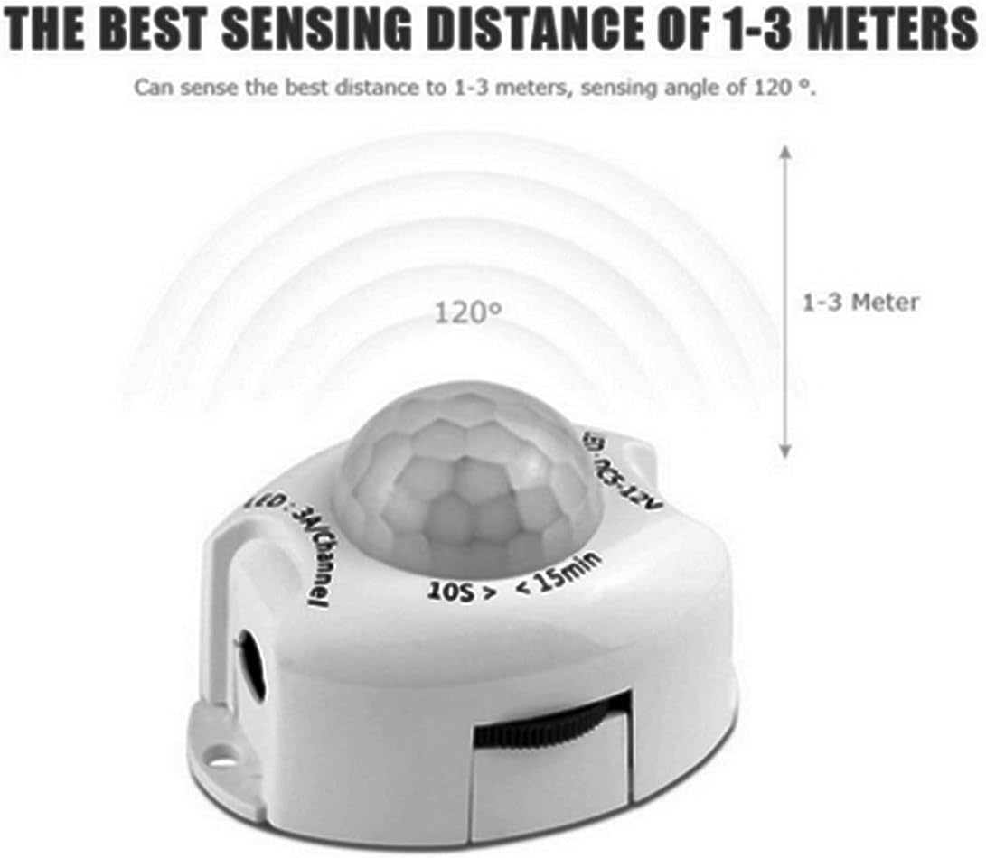 ROCON P Sistema de iluminación LED digital activado por movimiento para debajo de la cama con sensores de movimiento, 2 x 3.3 pies  3.3 ft sensor de