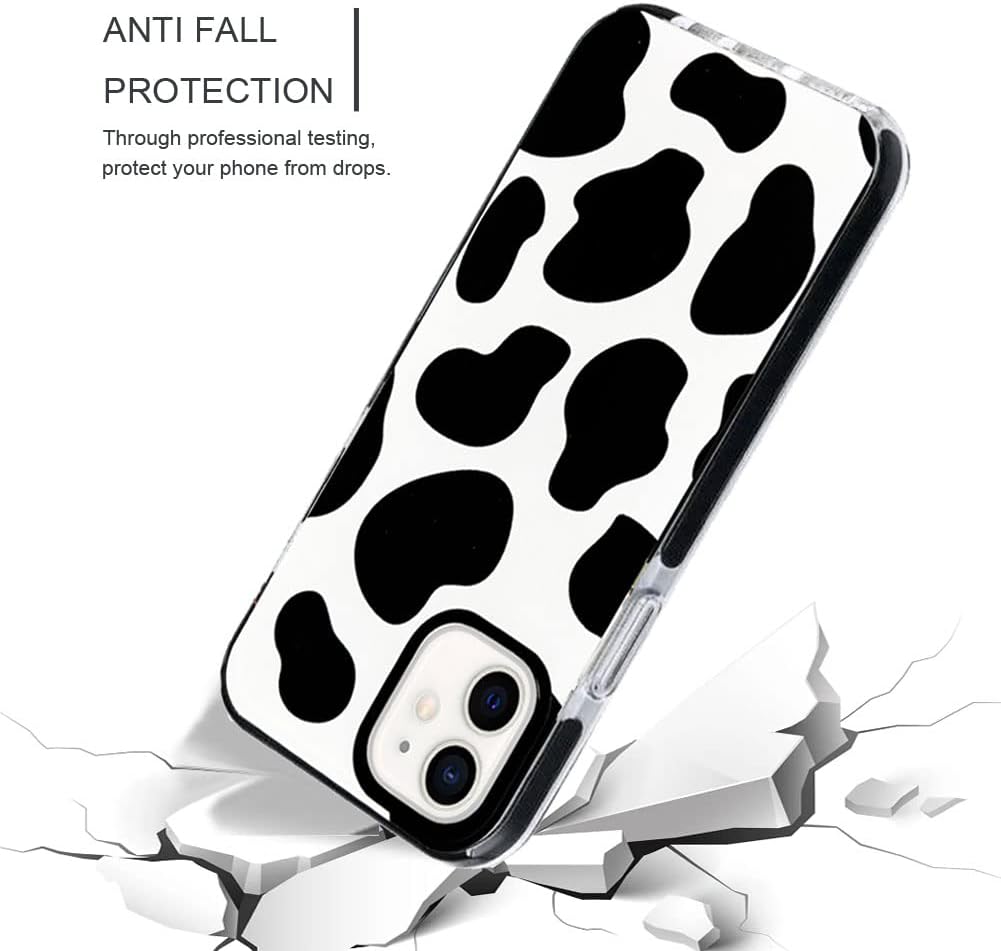 CEOKOK Funda compatible con iPhone 12 Mini, diseño de vaca, lindo y transparente, con diseño de silicona suave, TPU fresco, estético, protector,