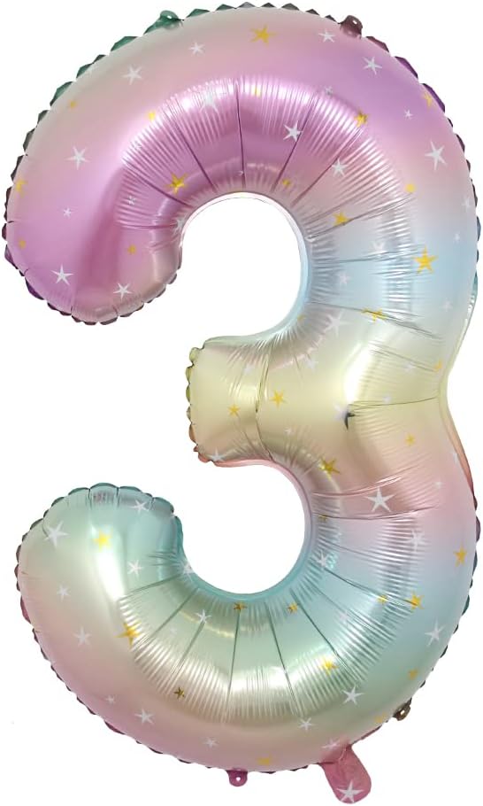 Globos de helio de 40 pulgadas con degradado de estrella arcoíris de tamaño grande, globos de helio para fiesta de cumpleaños, decoración de
