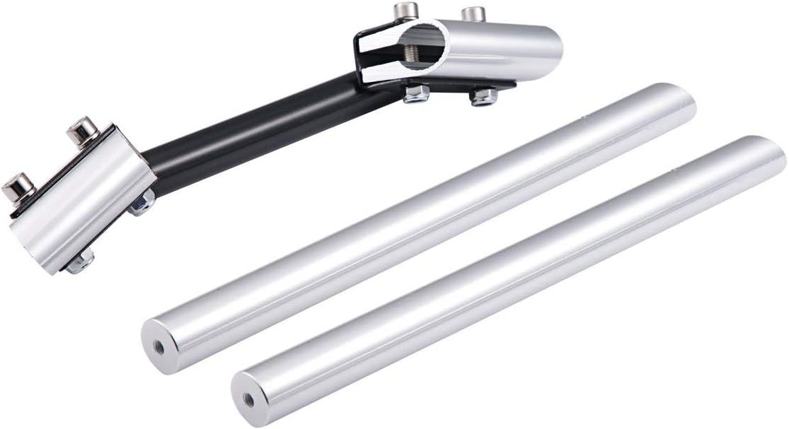 INNOGLOW Manillar de motocicleta ajustable 0.866 in 78″ motocicleta Sport Bike Universal para Harley Suzuki Yamaha Kawasaki (blanco)