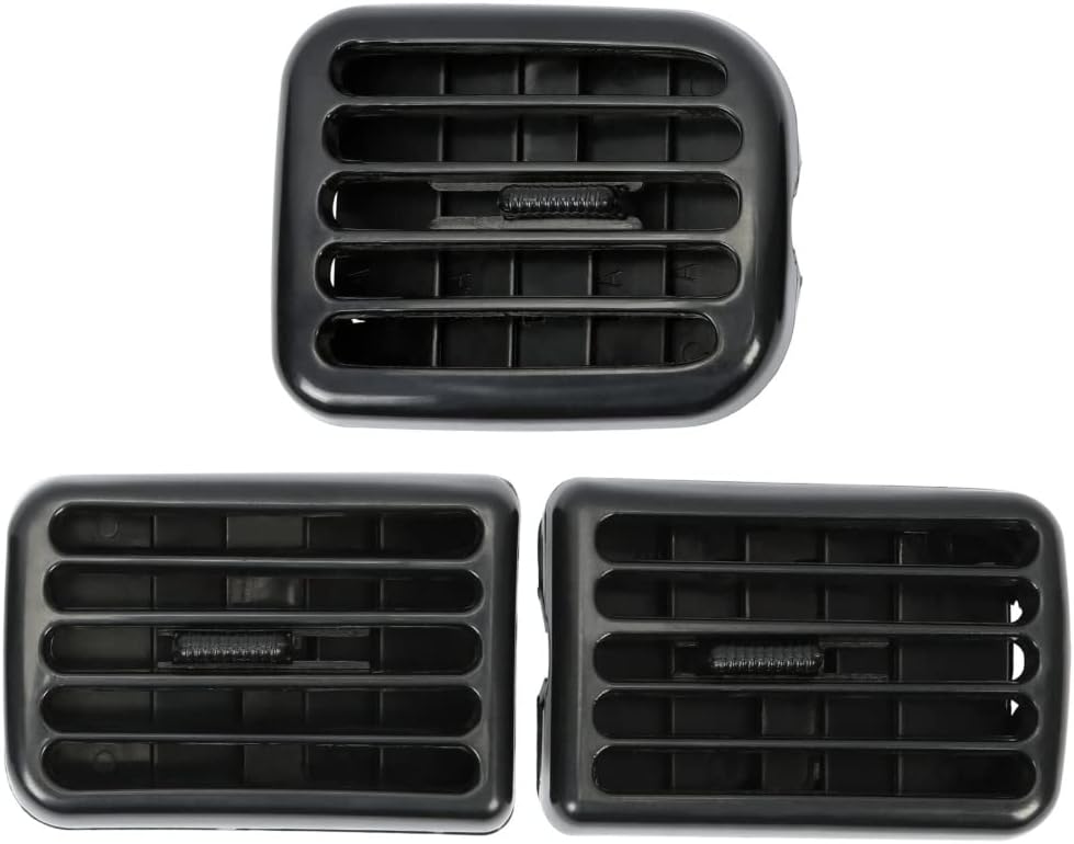Se adapta a 3 piezas de aire acondicionado y aire acondicionado con bisel de ventilación negro compatible con Dodge 1998 1999 2000 2001 2002 Ram
