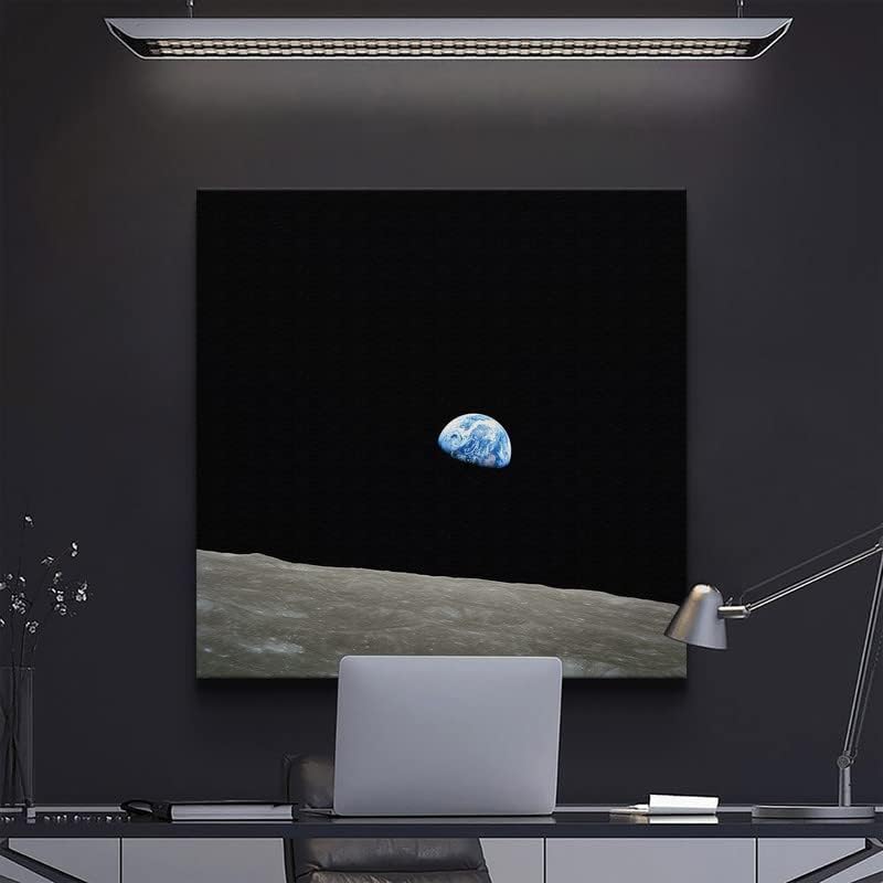 CanvasWAY – NASA Earthrise Apollo 8, imagen de la Tierra desde la superficie de las lunas desde la impresión de la misión Apolo 8, imagen artística