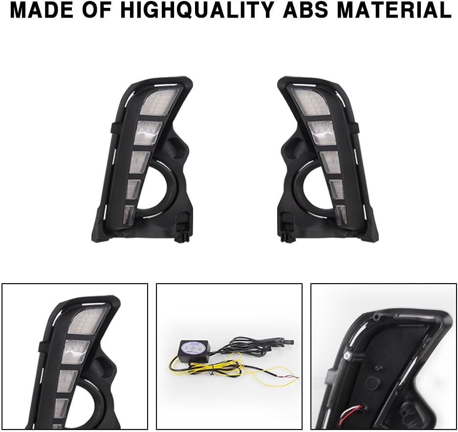 GETITALONE Blancoámbar LED frontal diurna luz secuencial intermitente señal señal característica compatible con Toyota Highlander 2018