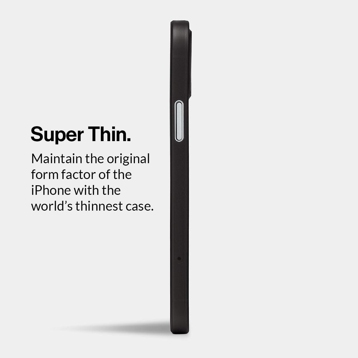 totallee Funda delgada para iPhone 15 Plus, la más delgada, minimalista, para Apple iPhone 15 Plus (2023) (negro escarchado)