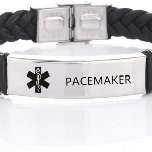 N+A Pulseras de piel de alerta médica vacunada contra la COVID-19, para hombres y mujeres, de acero inoxidable, con etiqueta de identificación de N+A Pulseras de piel de alerta médica vacunada contra la COVID-19, para hombres y mujeres, de acero inoxidable, con etiqueta de identificación de