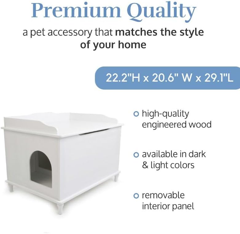 Designer Catbox – Caja de arena para gatos, oculta, a prueba de perros, muebles para mascotas con tapa, elegante, cubierta, olor contenido para