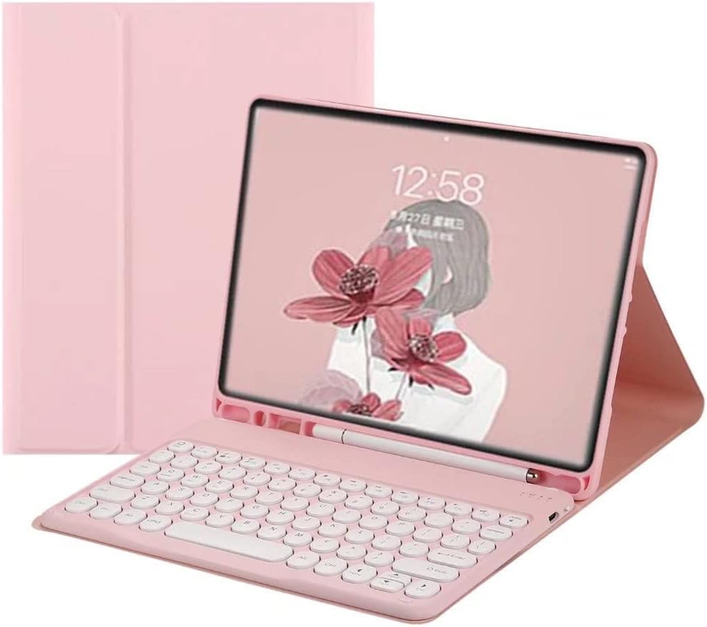 Funda de teclado para Galaxy Tab S9 FE PlusTab S9 Plus de 12.4 pulgadas, versión 2023, funda delgada tipo folio con soporte para bolígrafo S,