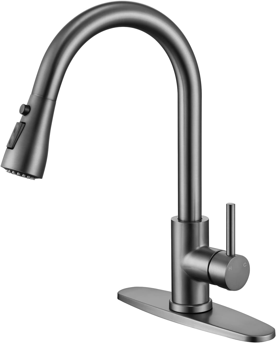AIODZLFD Grifos de cocina de níquel cepillado con rociador extraíble, grifo de cocina desplegable de níquel cepillado, diseño elegante y clásico