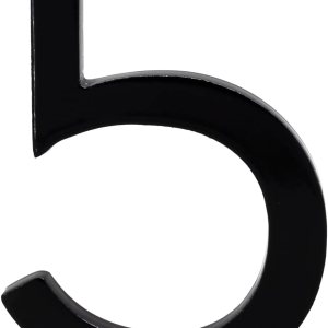 Número de casa moderno de 8 pulgadas, fácil de instalar, número de dirección flotante Montague Metal Products (5, negro) Número de casa moderno de 8 pulgadas, fácil de instalar, número de dirección flotante Montague Metal Products (5, negro)