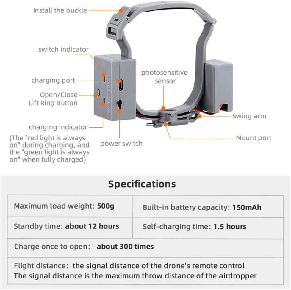 AIR 3 – Sistema de lanzamiento de aire de carga útil, para DJI AIR 3 liberación de transporte con tren de aterrizaje, lanzador de anillos de boda,