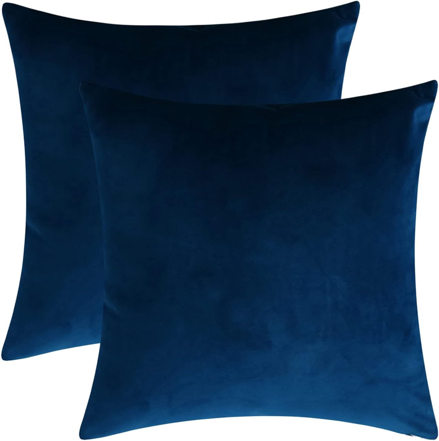 Juego de 2 cómodas fundas de almohada para ropa de cama, fundas decorativas para sofá y sillón, terciopelo sólido suave con cremallera oculta, 18 x