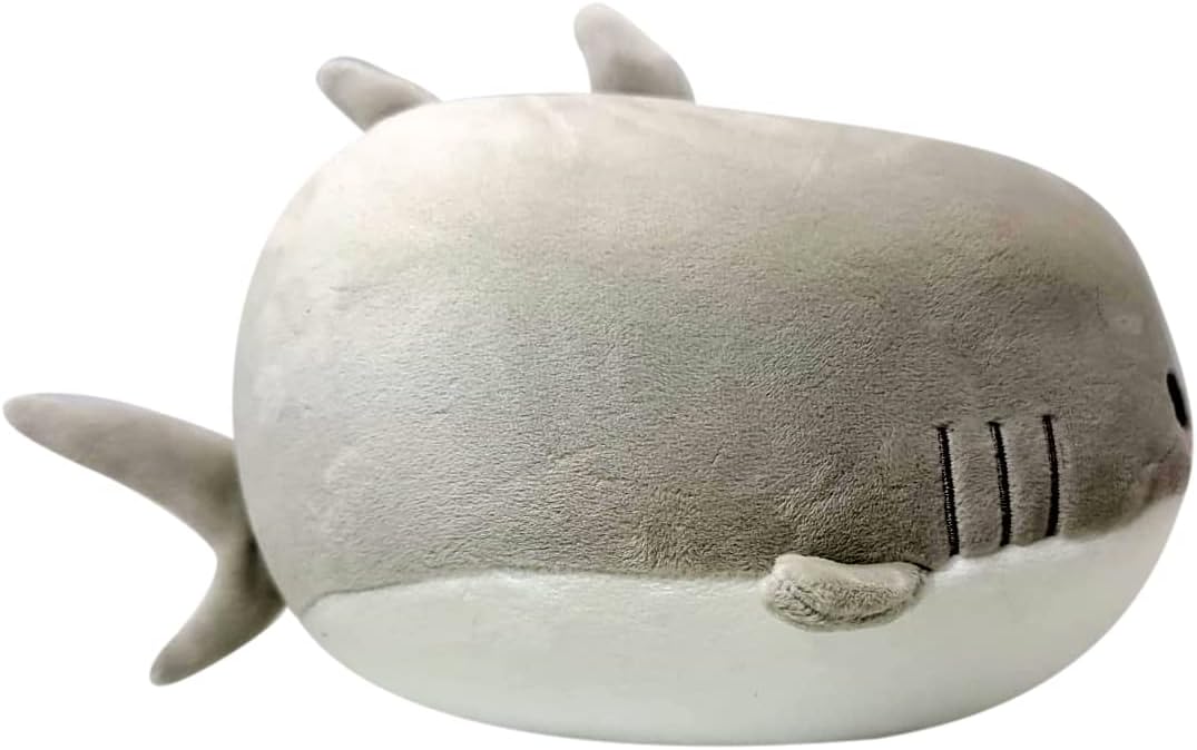 Forest & Twelfth Peluche de animal marino de 8 pulgadas, suave e hinchado mini gran tiburón blanco, peluche suave, juguetes de animales marinos,