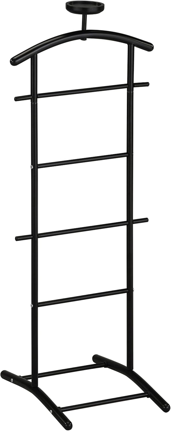 Kings Brand Furniture – Soporte de valet de metal Menros, perchero, negro