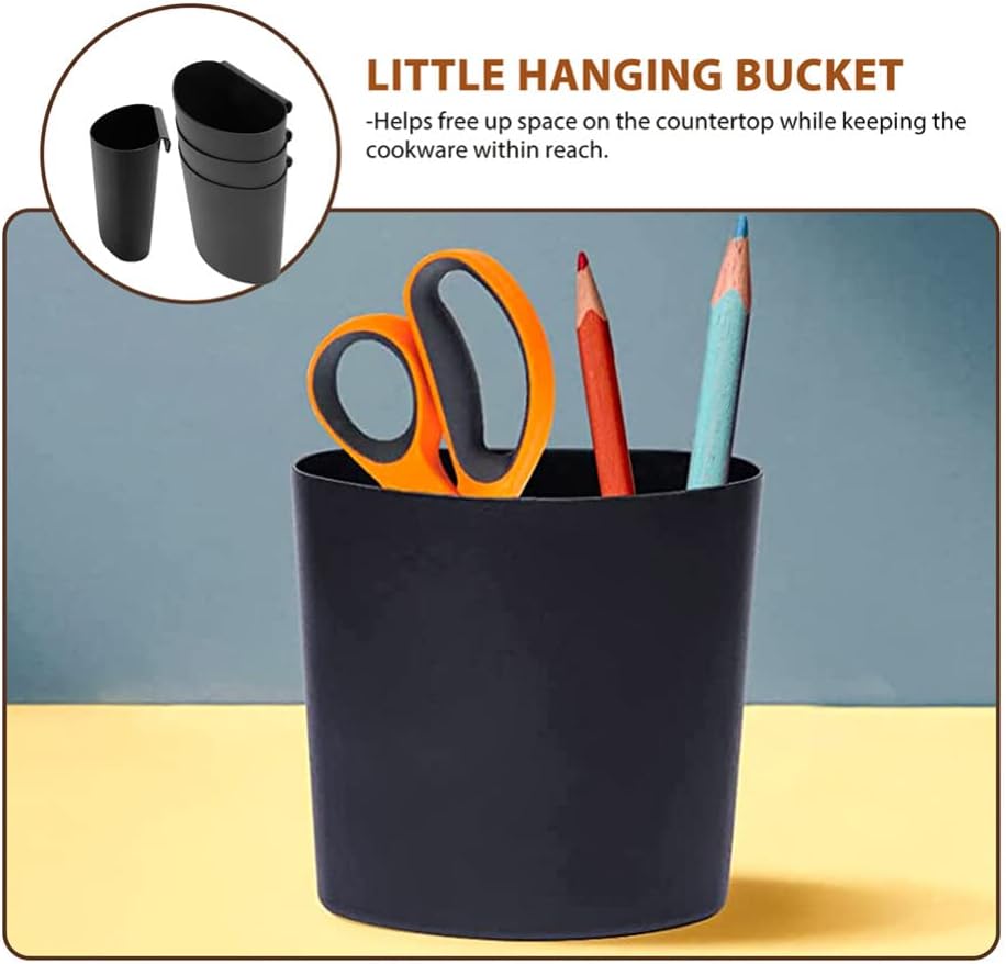 STOBOK Cesta de almacenamiento de 4 piezas, contenedor de mesa, papelera de pared, soporte para lápices, bote de basura compacto, papelera rodante,