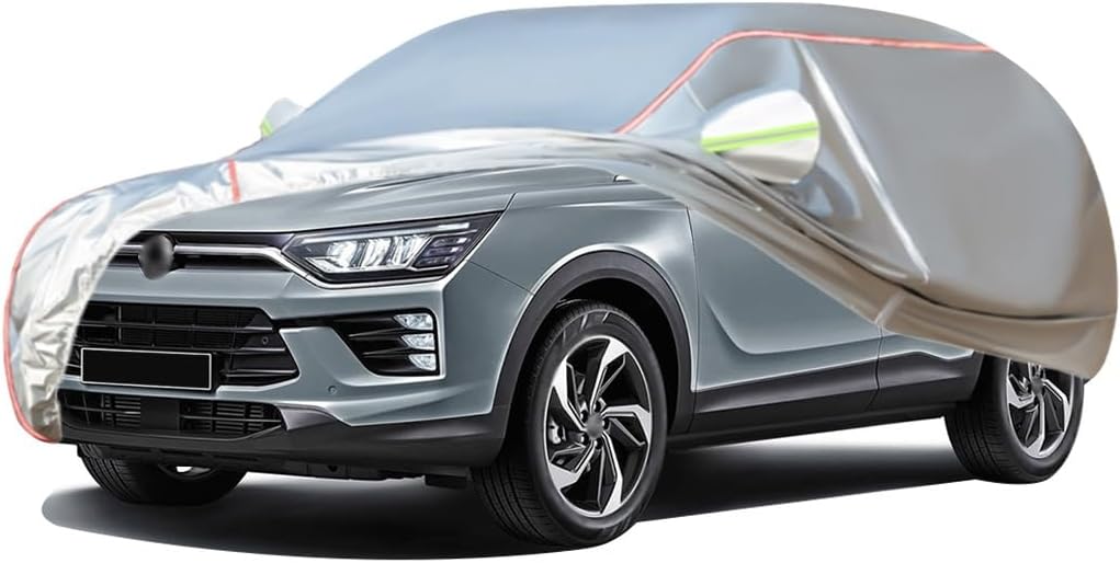 WOLWES La funda para automóvil es adecuada para Ssang Yong KorandoKorando e-MotionKorando Sports 2012-2023, resistente al agua, la lluvia, el sol y