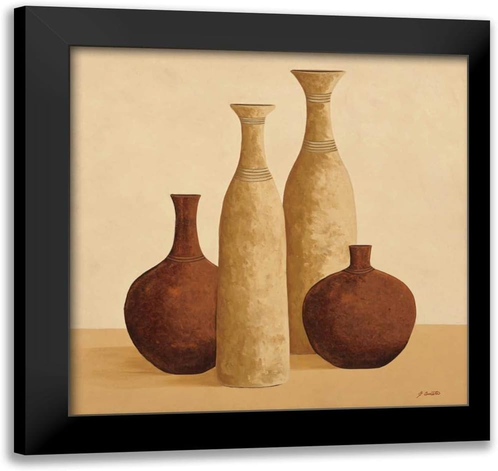 ArtDirect – Cometa, Emmanuel 15×15 Black Modern Framed Art Print Titled Simplistic II