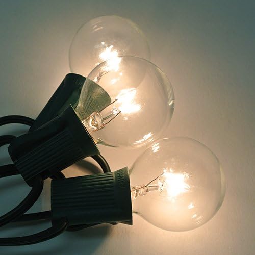 25 unidadesClear G40Globe focos para luces de Patio Cadena Fits E12y C7Base 5vatios G40 focos de repuesto para patio luces