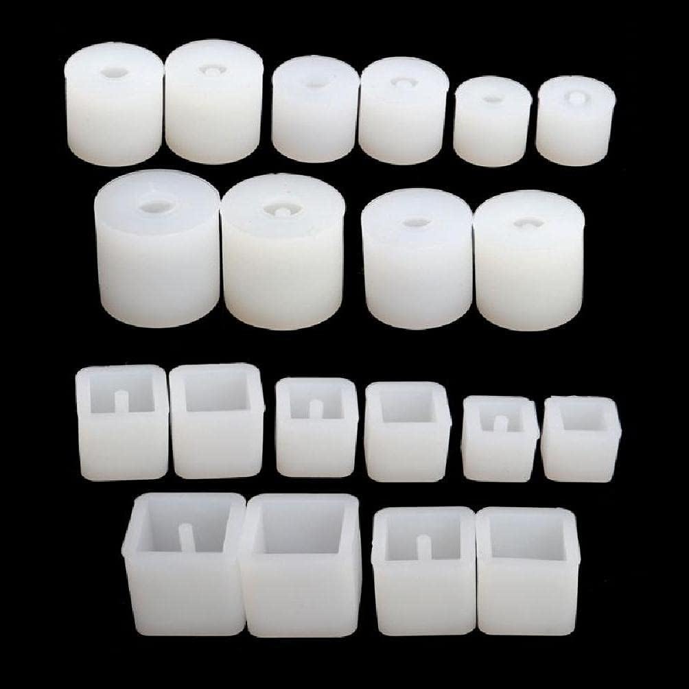 Molde de bolas de silicona con agujero redondo de resina epoxi para joyería, proyecto de manualidades T, 20 unidades