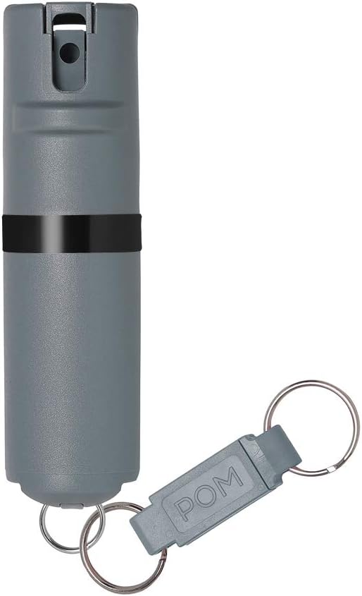 POM – Gas pimienta de autodefensa en espay con tapa abatible Oleoresin capsicum (OC) de máxima fuerza diseño táctico compacto y seguro rápida