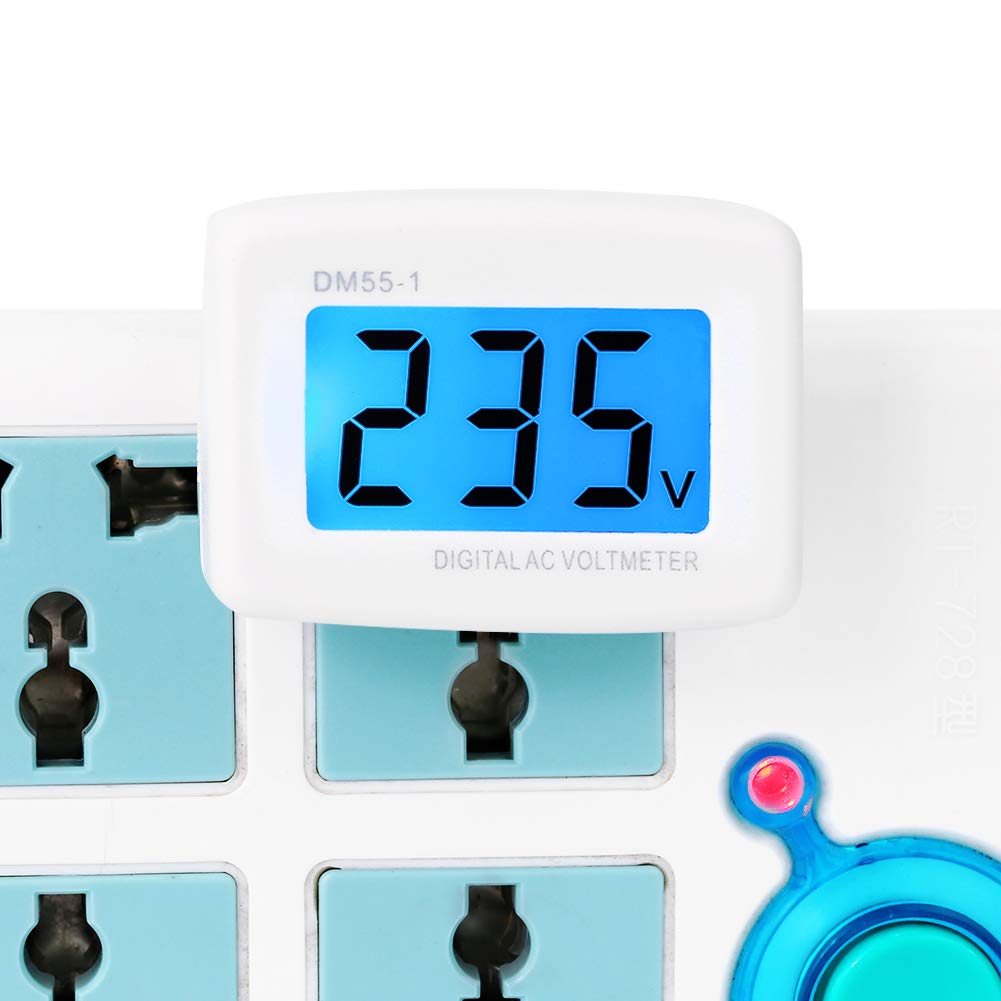Enchufe Voltímetro DM55 1 110V 220V Hogar Enchufe LCD Digital AC 80 300V Voltmete Voltmete Probadores de Voltaje Luz Nocturna para Medición de