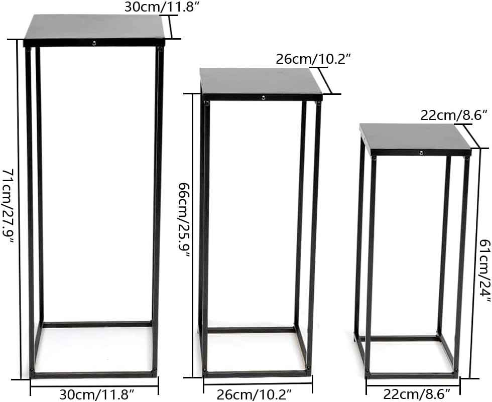 Eapmic Soporte de metal para flores de boda, jarrón de piso, columna de flores, soporte geométrico para centros de mesa, arreglos florales de mesa,