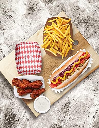 Caja de 1000 bandejas de papel para alimentos, palomitas de maíz, nacho, hamburguesa (tamaño 50, 12 lb)