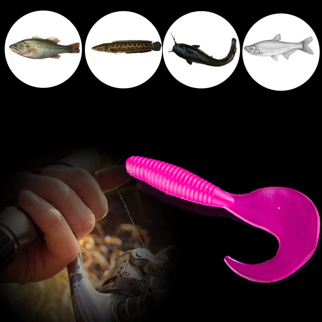 Soft Plastic Soft Lures Soft Fishing Lures for Bass, Paddle Tail Swimbaits, Jig Heads