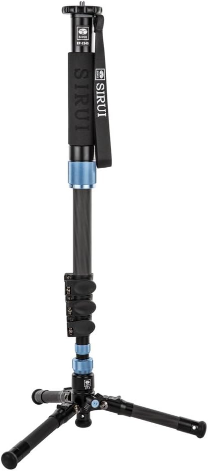 Sirui ep-224s multiuso 4secciones Lock Fibra de Carbono FotoVideo Monopod, 17libras Capacidad de pierna Flip, 63″ Altura Máxima