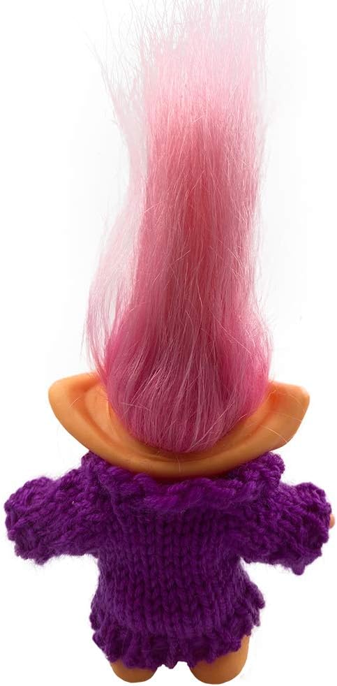 Muñecas de trol de la suerte, lindas muñecas vintage Troll cromáticas adorables para colecciones, proyectos escolares, artes y manualidades,