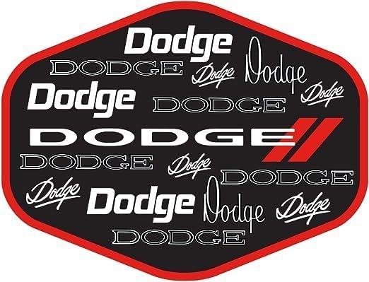 Dodge, Mopar, Challenger and Scat Pack Logo Premium Vinilo serigrafiado pegatinas en forma hexagonal Paquete de 6 pegatinas fabricadas en Detroit