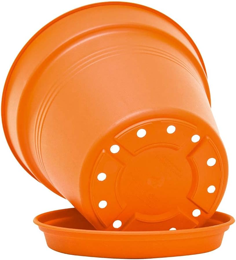 Mintra Home – Paquete de 4 macetas de jardín (color naranja, 13 cm5 pulgadas de diámetro)