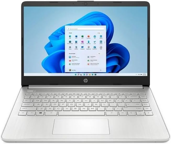 HP 14 Slim Laptop en Mistic Silver Ryzen 3 Dual Core hasta 3.5GHz 8GB RAM 128GB SSD 14in Full HD LCD Webcam WiFi HDMI Windows 11 (14-FQ – Renovado)