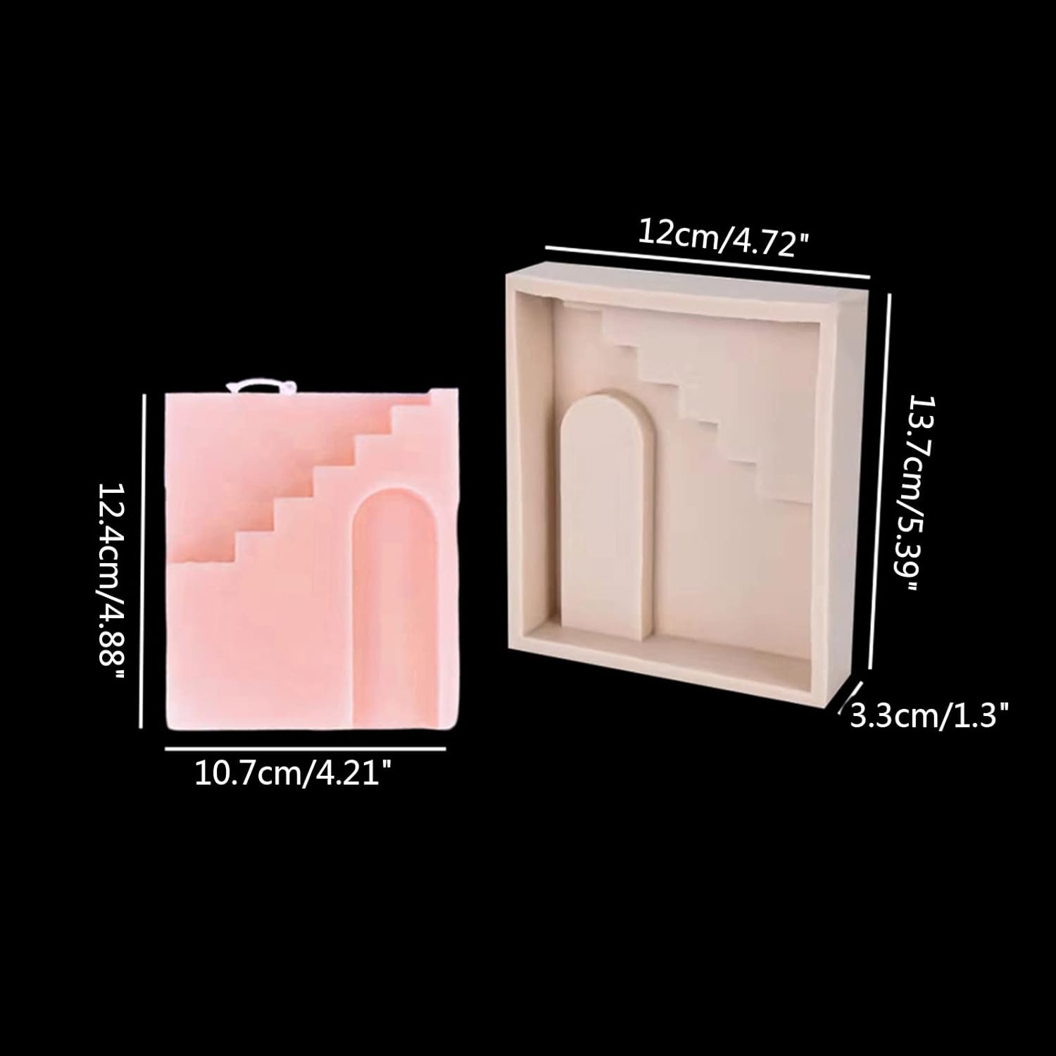 3D Arco Escaleras Silicona Molde DIY Aromaterapia Vela Yeso Jabón Fabricación Artesanía