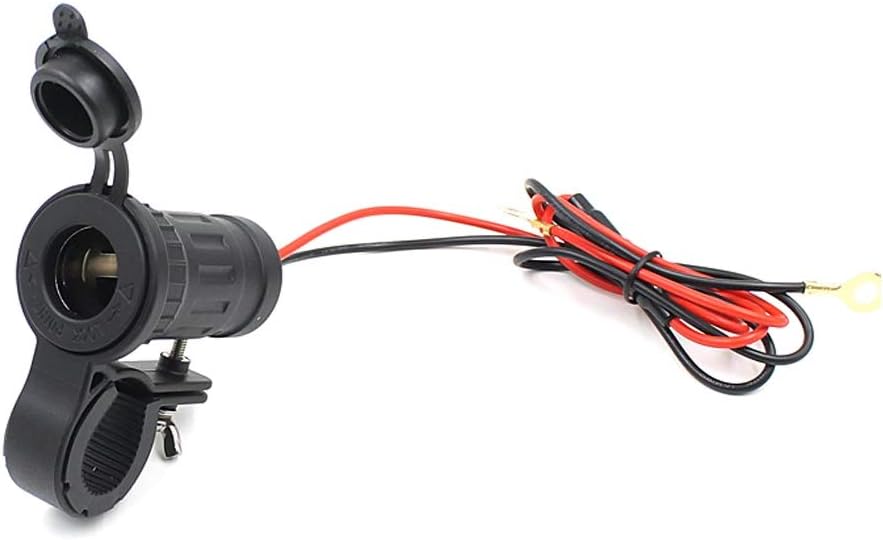 MMOBIEL Universal impermeable motocicleta encendedor de cigarrillos 12V-24V 240W enchufe enchufe incl 23.6 in cableado conexión kit