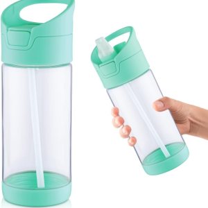 wedrink Botella de agua para niños con pajilla, sin BPA, Tritan a prueba de fugas, botella de agua deportiva para la escuela (12 onzas, verde) wedrink Botella de agua para niños con pajilla, sin BPA, Tritan a prueba de fugas, botella de agua deportiva para la escuela (12 onzas, verde)