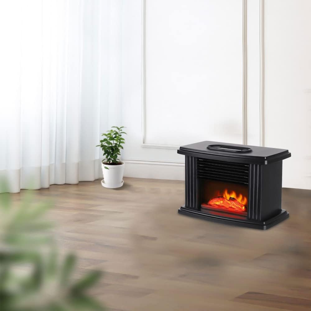 Calentador eléctrico de chimenea para interiores, mini estufa de chimenea independiente con simulación 3D ajustable de 3 engranajes de tecnología de