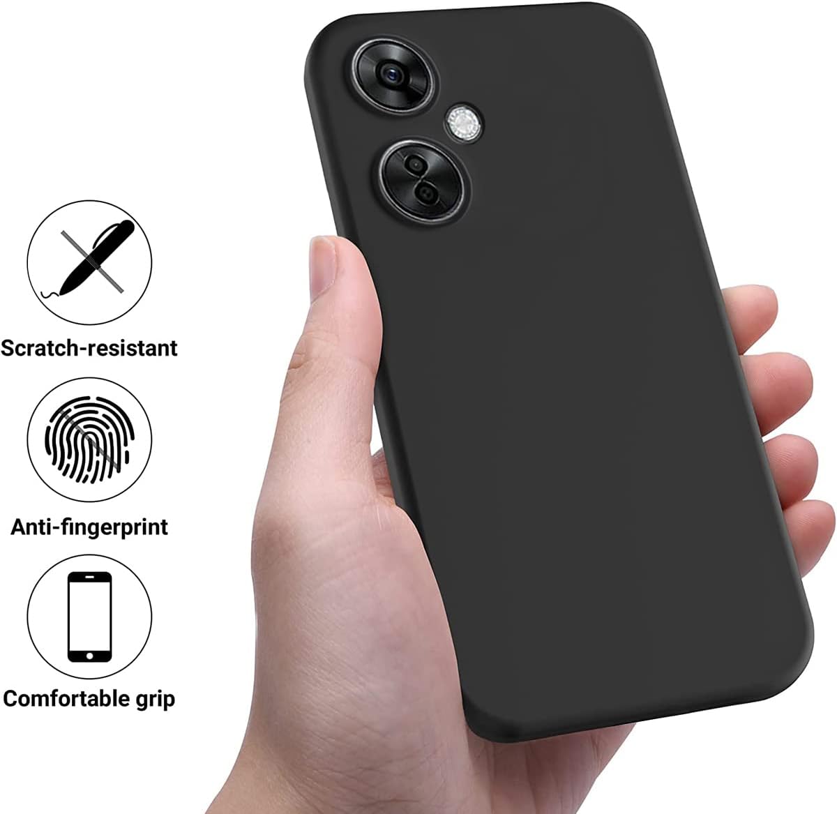 Funda para OnePlus Nord N30, OnePlus Nord N30 5G, funda delgada de silicona líquida cubierta completa de gel suave compatible con OnePlus Nord N30
