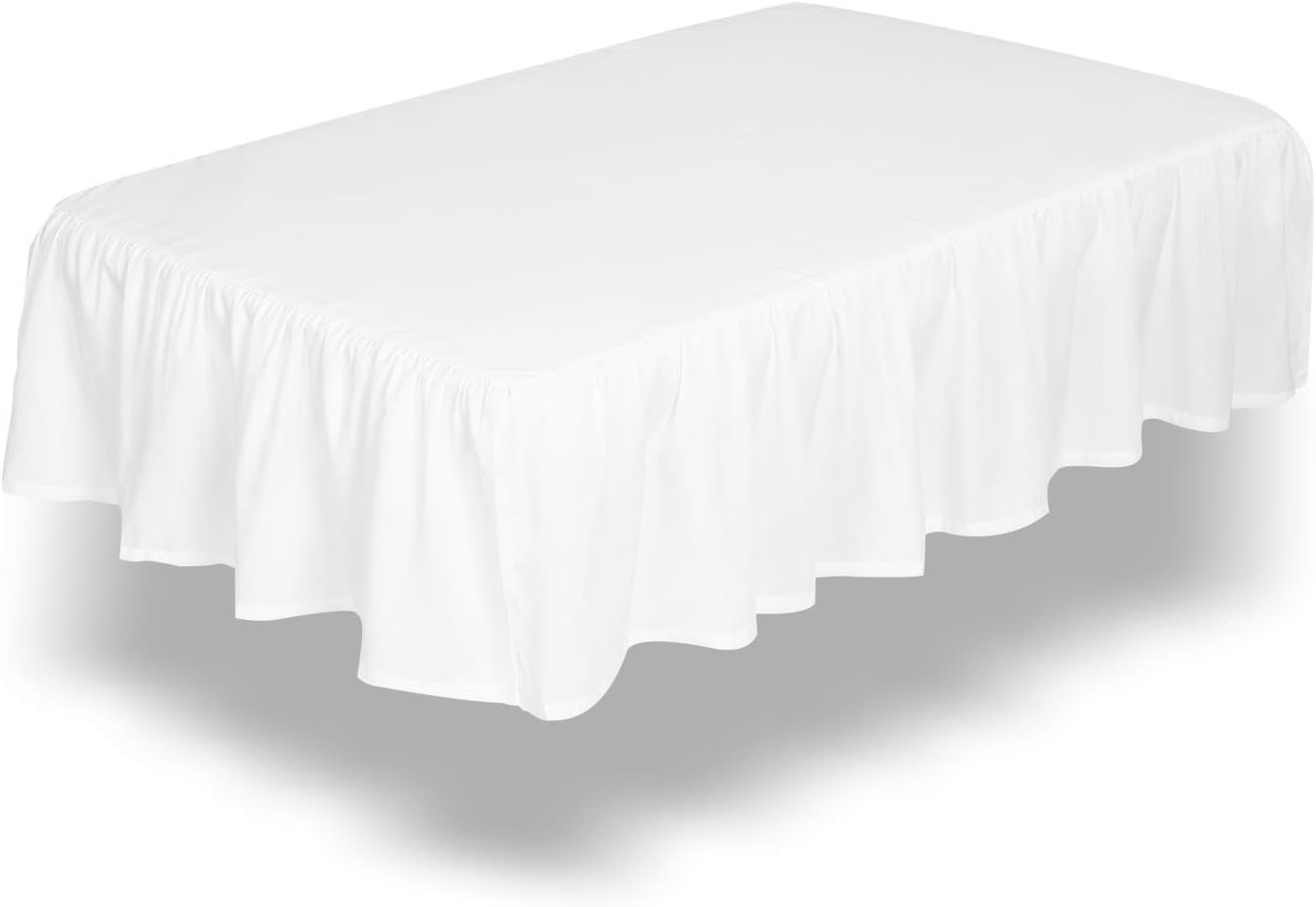 Queen’s Linen Falda de cuna con volantes blancos para cuna con esquinas divididas, volantes de polvo para cuna Standrad 14 caídas (28 x 52 pulgadas)