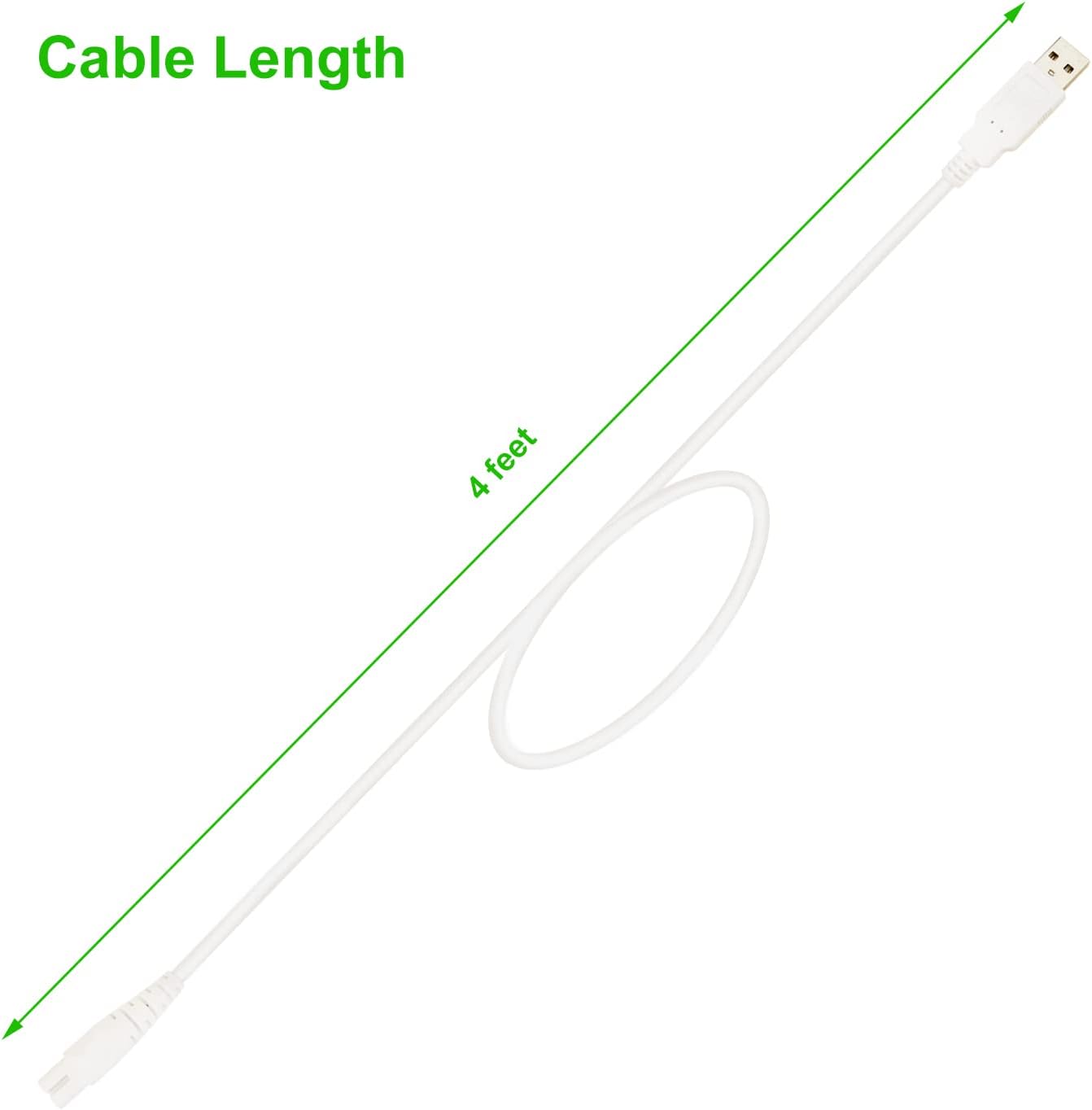 Cable de carga de repuesto para pies eléctricos Pritech Removedor de callos y pedicura de pies, cable de alimentación USB de 4 pies (paquete de 2)