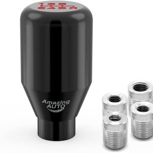 Amazing AUTO (Negro) 6 velocidades con peso manual universal automático palanca de cambios palanca con 4 adaptadores compatible con automóviles Amazing AUTO (Negro) 6 velocidades con peso manual universal automático palanca de cambios palanca con 4 adaptadores compatible con automóviles