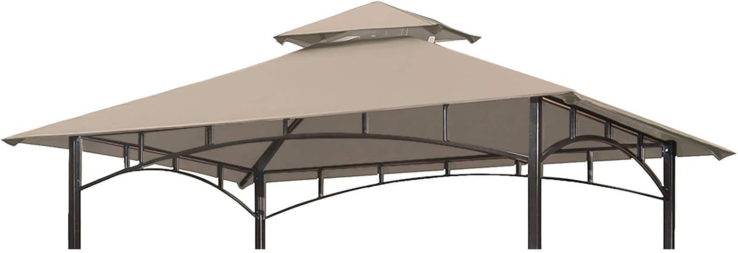 Toldo de repuesto para kiosco de 5 x 8 pies, cubierta superior para kiosco de barbacoa al aire libre, cubierta de refugio de parrilla doble cansada