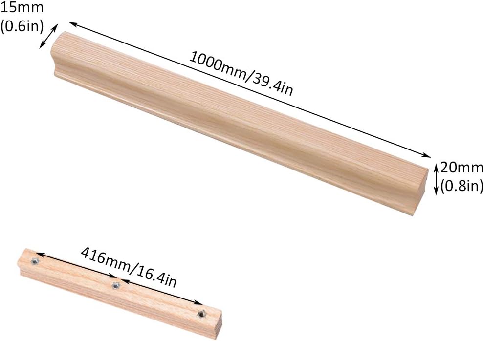 Manija larga de madera maciza para puerta de ceniza, tiradores de madera para armario, cajón, puerta de armario, manija de muebles de cocina,