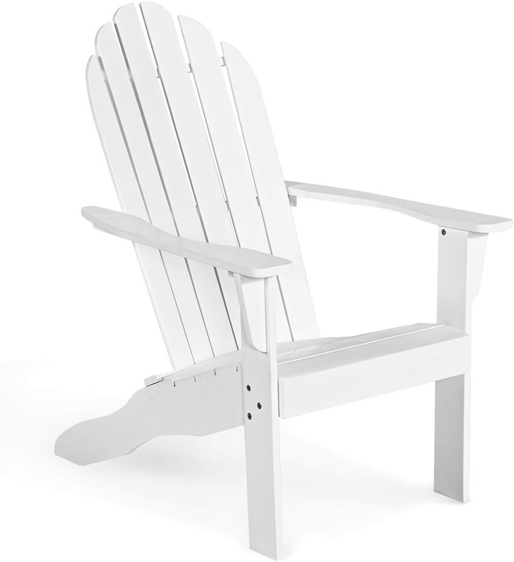 Giantex Adirondack – Silla de madera de acacia para exteriores con capacidad de peso de 350 libras, sillón resistente a la intemperie para patio,