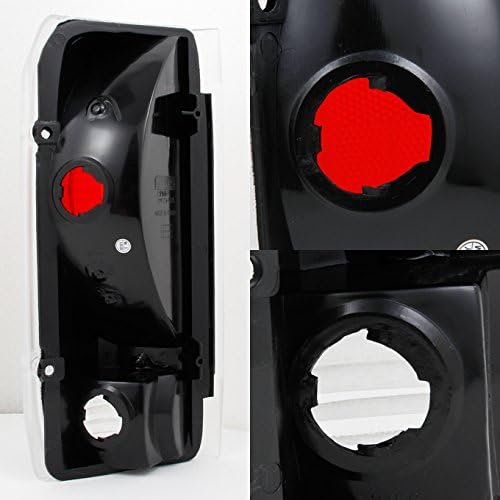 AKKON – Compatible con Ford Bronco F-150 F-250 F-350 1989-1996 Luces traseras negras con carcasa de par