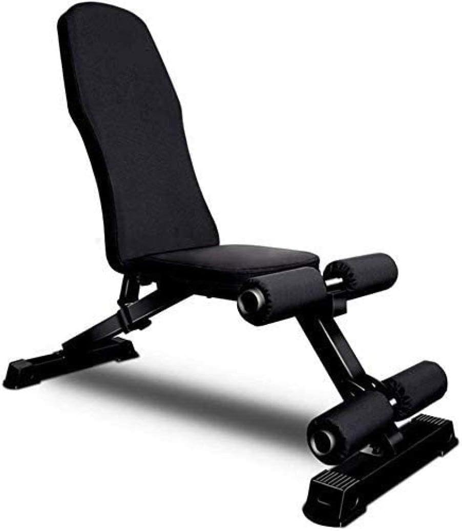 Banco de pesas ajustable, banco de entrenamiento de fuerza, banco de gimnasio para vertical, inclinación, declinación y ejercicio plano, color negro