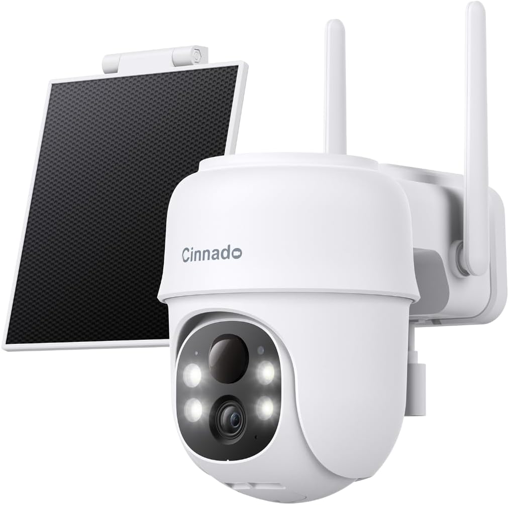 Cámaras de seguridad inalámbricas para exteriores, cámaras 2K para seguridad en el hogar, energía solar, WiFi de 2.4 G, visión nocturna a color de