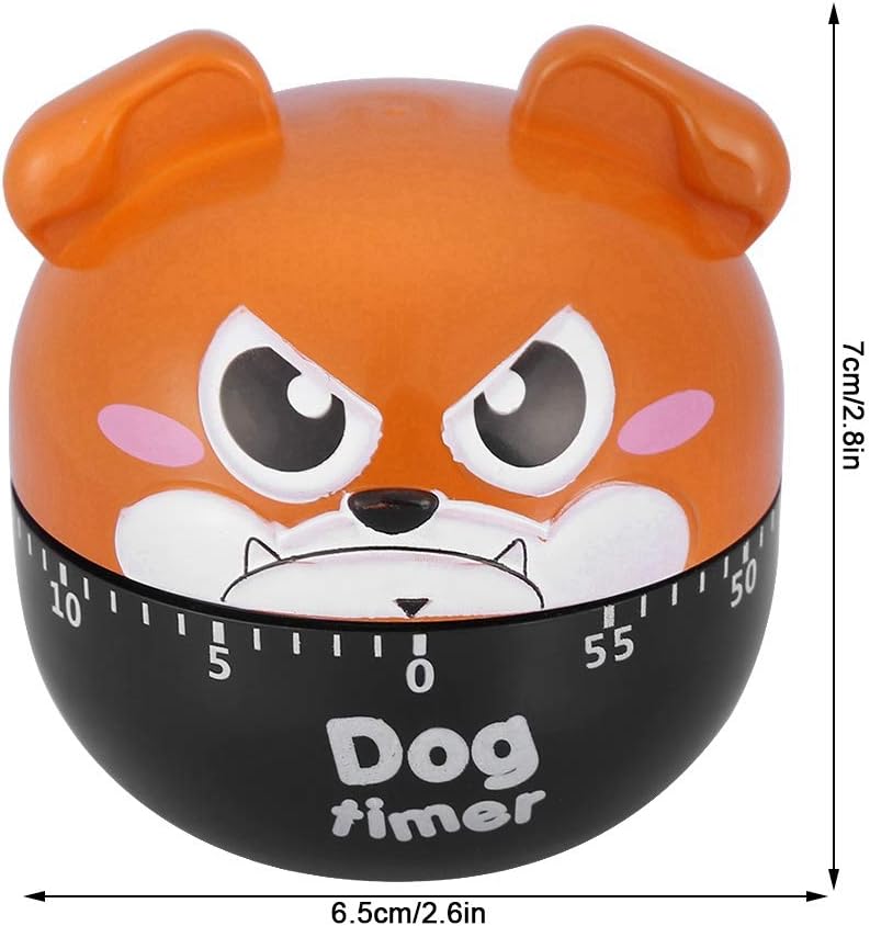 Temporizador de cocina mecánico con forma de perro lindo temporizador de cuenta regresiva de 55 minutos, no requiere batería, reloj de cocina,
